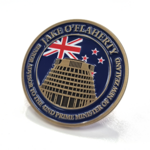 Senior Advisor to the PM Coins - 45mm, 1 Colour Enamel, No FItting, Antique Gold Plated, UV Printed