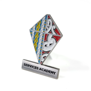 Naenae College Services Lapel Pin - 40mm, 5 Colour Enamel, 1 Pin and Clutch Fitting, Bright Nickel Plated