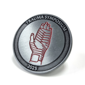 Trauma Symposium Coin - 30mm, 1 Colour Enamel, No Fitting, Antique Nickel Plated